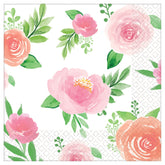 Pink Floral Baby Beverage Napkins Package of 16